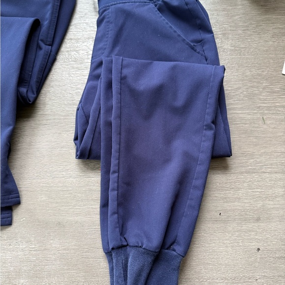 Figs Navy Blue Scrub Pants with Gray Ties - Picture 4 of 7